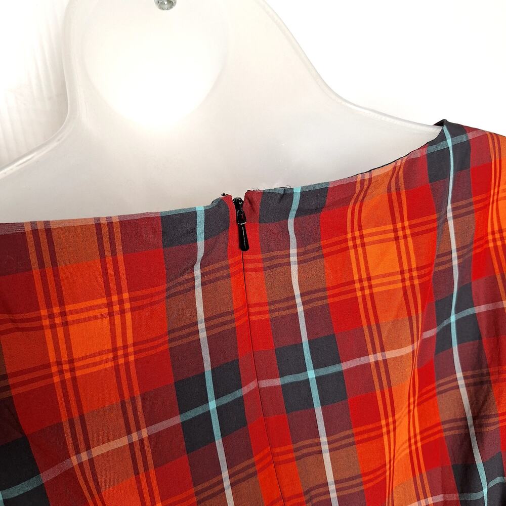 L.L. Bean Women's Signature Poplin Dress Plaid Tartan 12 Cotton Halloween Fall - Picture 13 of 13